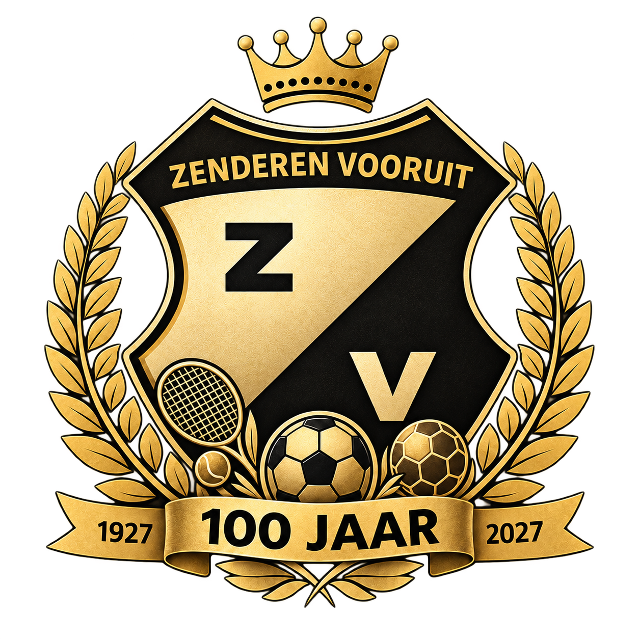 Jubileumlogo 100 jaar Zenderen Vooruit, 1927–2027